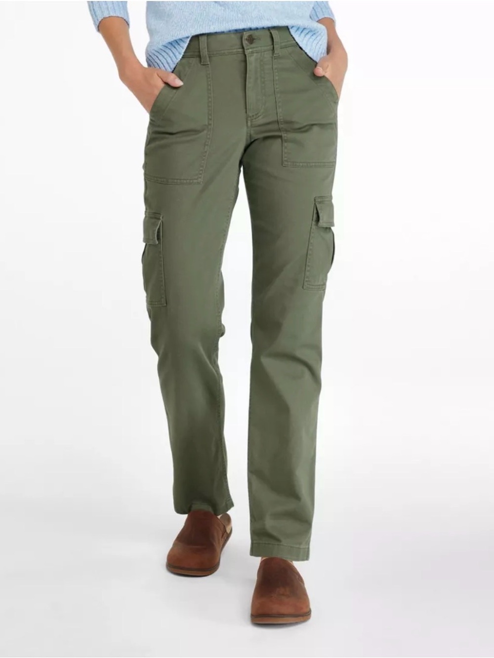 LLBean comfort stretch mid-rise straight-leg cargo pants